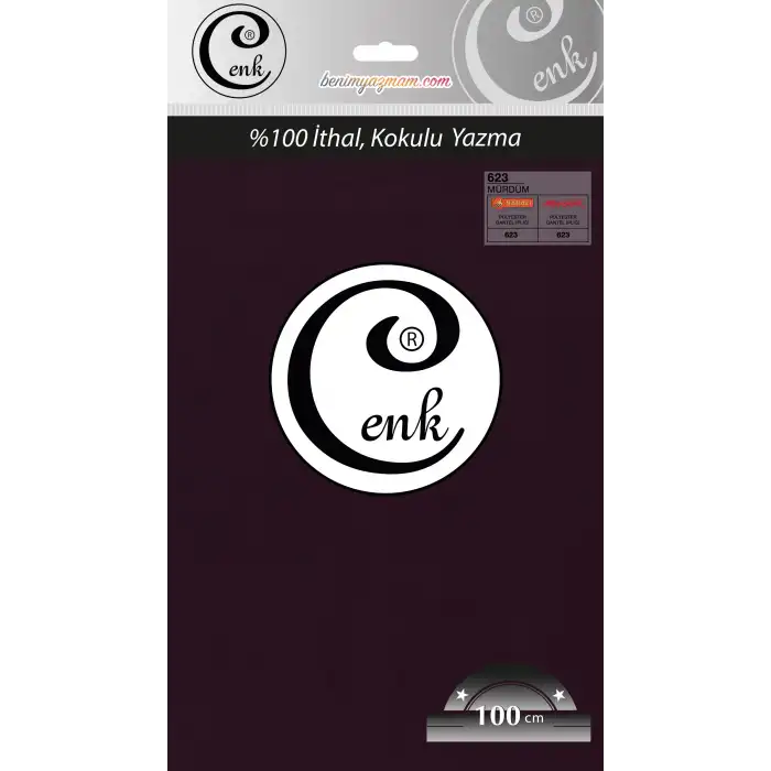 Cenk Düz 100 cm Poşetli Oyalık Yazma -(Mürdüm)-(301-623)