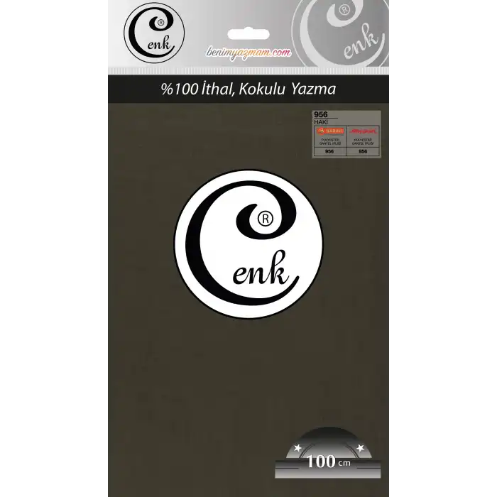 Cenk Düz 100 cm Poşetli Oyalık Yazma-(Haki)-(301-956)
