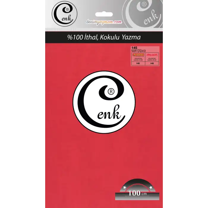 Cenk Düz 100 cm Poşetli Oyalık Yazma -(Nar Çicegi)-(301-145)