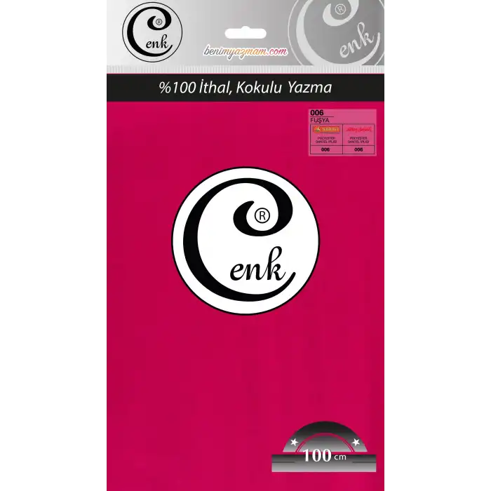 Cenk Düz 100 cm Poşetli Oyalık Yazma -(Fuşya)-(301-006)