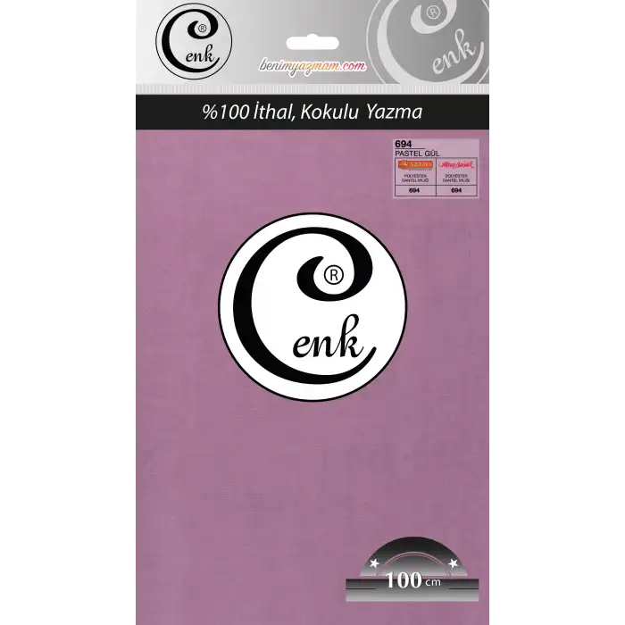 Cenk Düz 100 cm Poşetli Oyalık Yazma -(Pastel Gül)-(301-694)