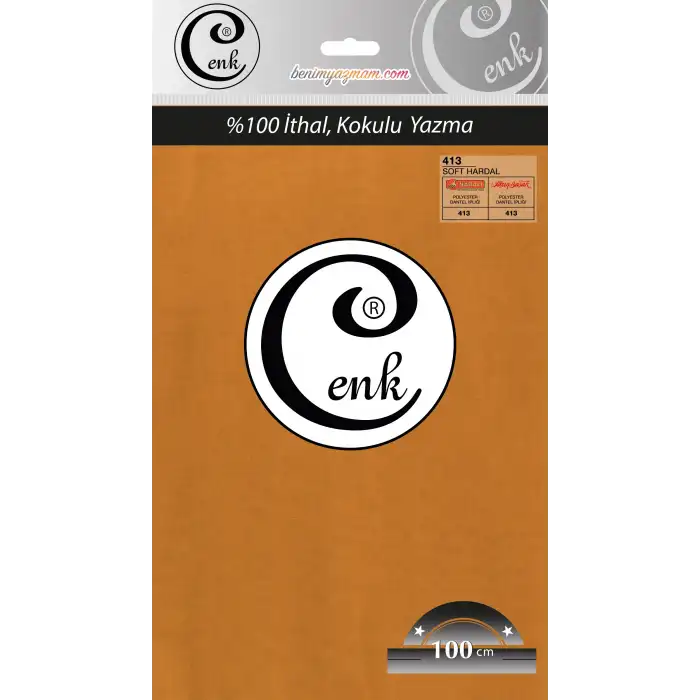 Cenk Düz 100 cm Poşetli Oyalık Yazma -(Soft Hardal)-(301-413)