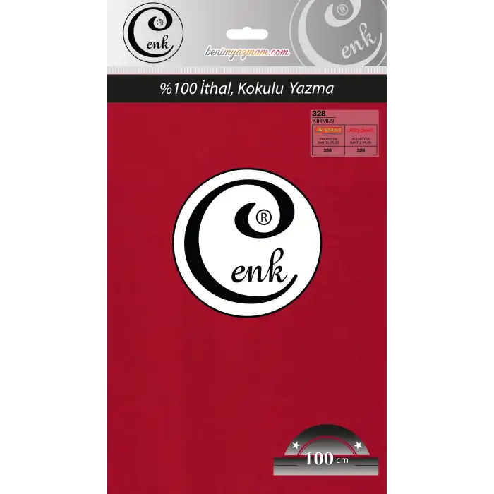 Cenk Düz 100 cm Poşetli Oyalık Yazma -(Kırmızı)-(301-328)