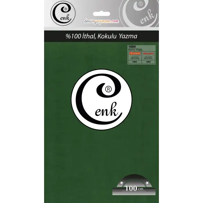 Cenk Düz 100 cm Poşetli Oyalık Yazma -(Koyu Yeşil)-(301-1004)