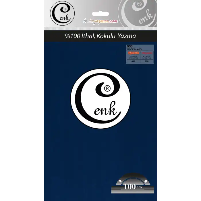 Cenk Düz 100 cm Poşetli Oyalık Yazma -(Gece Mavi)-(301-530)