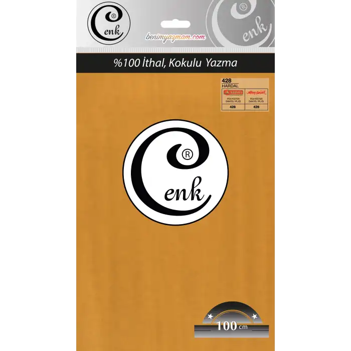 Cenk Düz 100 cm Poşetli Oyalık Yazma -(Hardal)-(301-428)