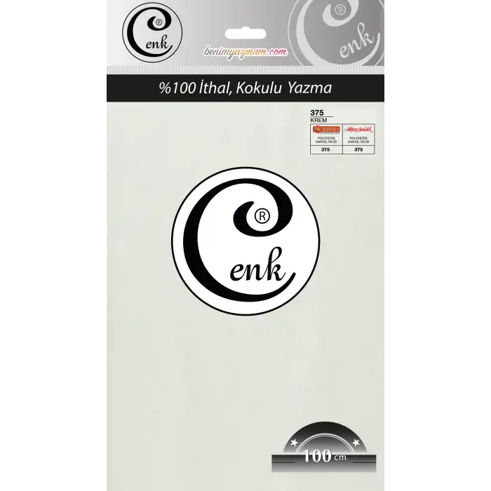 Cenk Düz 100 cm Poşetli Oyalık Yazma -(Krem)-(301-375)