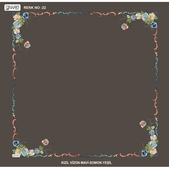 Reyyan İpek 100 cm Desenli Oyalık Yazma (ryyn-439-38)