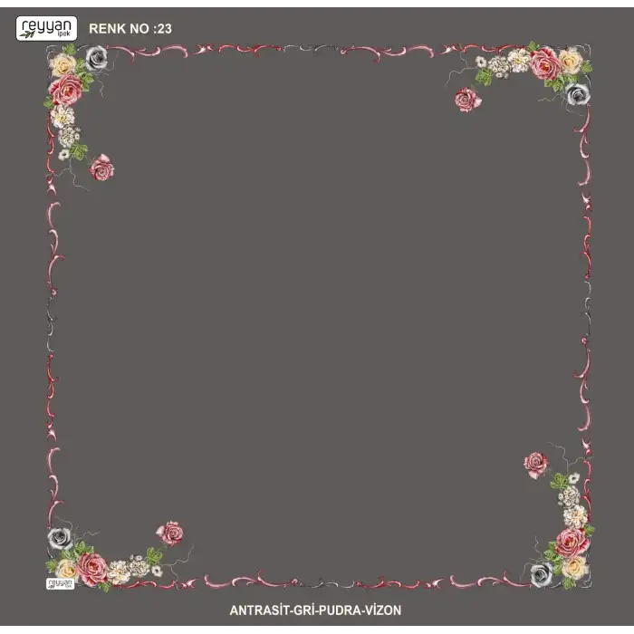 Reyyan İpek 100 cm Desenli Oyalık Yazma (ryyn-439-39)