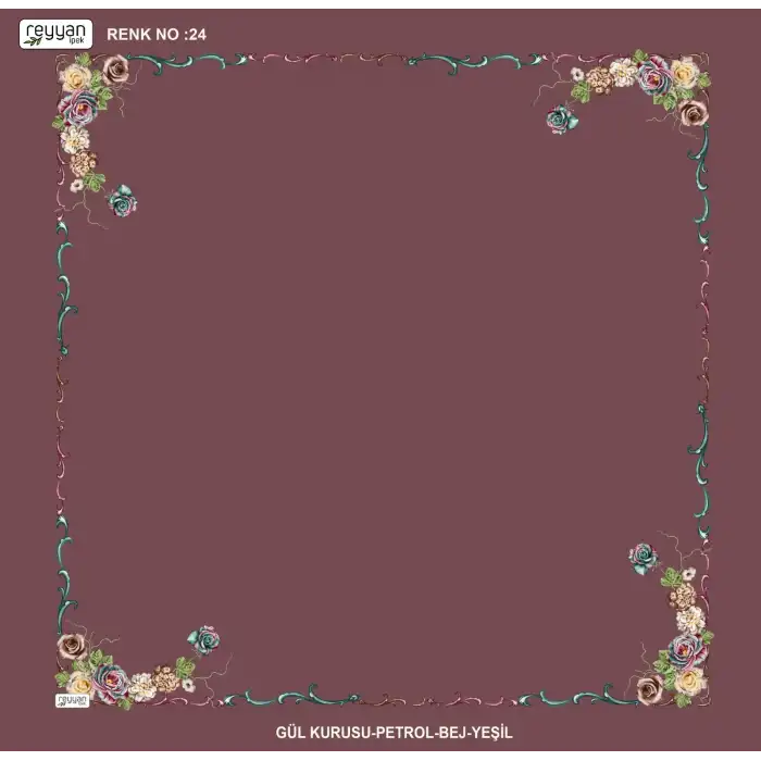 Reyyan İpek 100 cm Desenli Oyalık Yazma (ryyn-439-40)