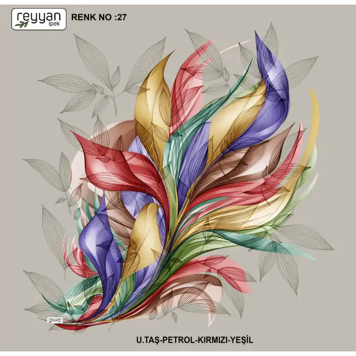 Reyyan İpek 100 cm Desenli Oyalık Yazma (ryyn-447-12)