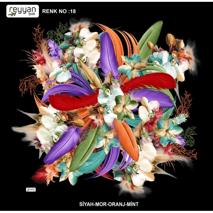 Reyyan İpek 100 cm Desenli Oyalık Yazma (ryyn-448-08)