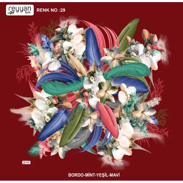 Reyyan İpek 100 cm Desenli Oyalık Yazma (ryyn-448-10)