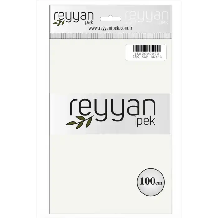 Reyyan İpek 100 Cm Düz Poşetli Yazma (Karbeyaz)-150