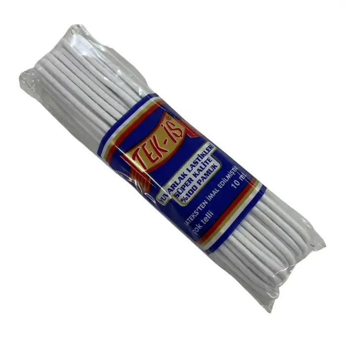 Tek-iş %100 Pamuk Yuvarlak Bebek Lastikleri 10m. Beyaz (ti01-03)