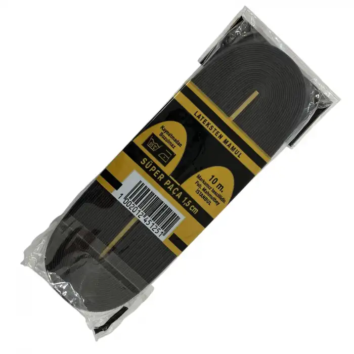 Kemer Tekstil Paça Lastiği 1,5cm 10m. Siyah (ti01-12)