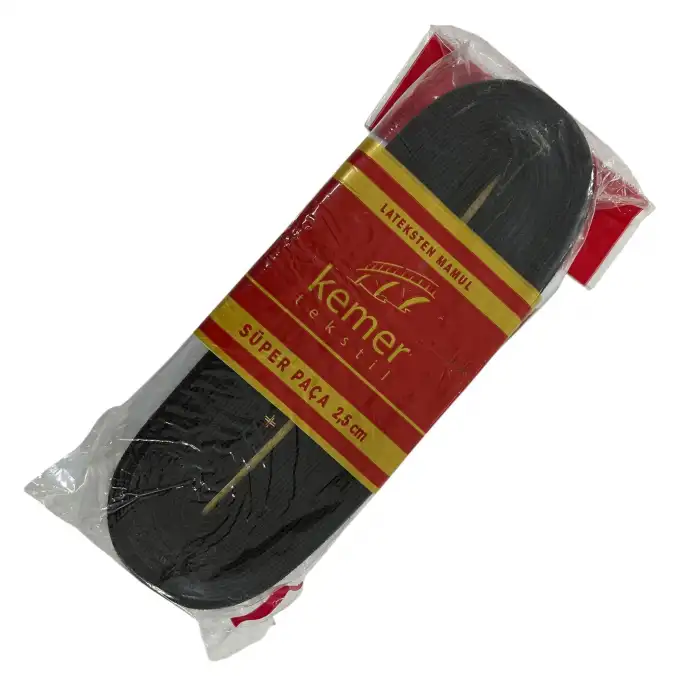 Kemer Tekstil Paça Lastiği 2,5cm 10m. Siyah (ti01-13)