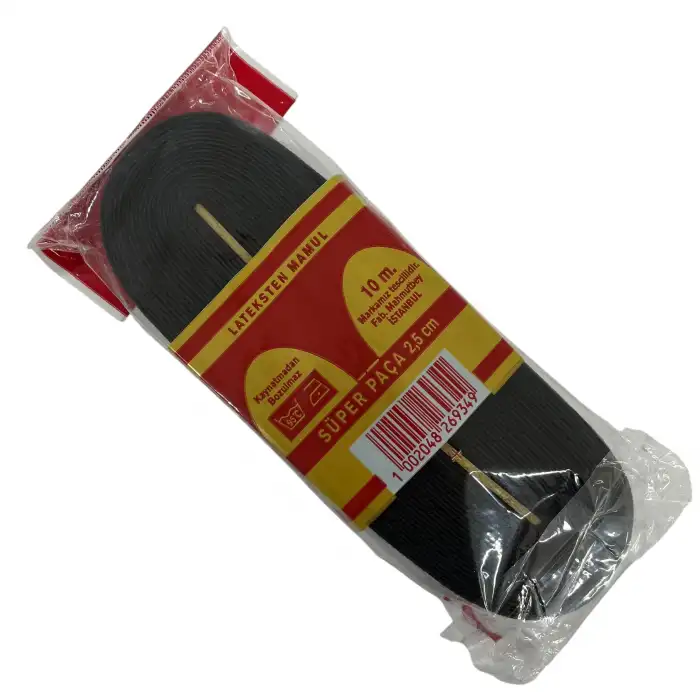 Kemer Tekstil Paça Lastiği 2,5cm 10m. Siyah (ti01-13)