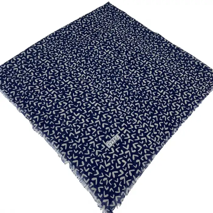 Eyfel Dimi Koton Eşarp Lacivert-Vizon Serisi (FE523-05)