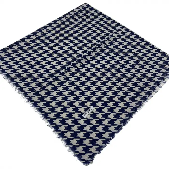 Eyfel Dimi Koton Eşarp Lacivert-Vizon Serisi (FE523-06)