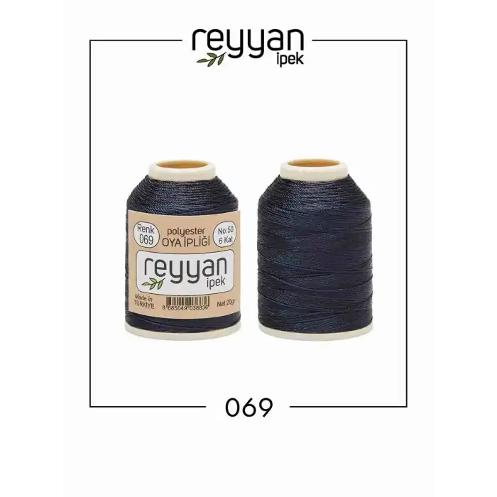 Reyyan İpek 20 gr. Polyester Oya İpi-069-Lacivert