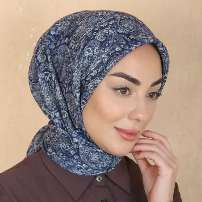 Locella El Dikişli Dijital Soft Eşarp Lacivert Serisi-soft15-01