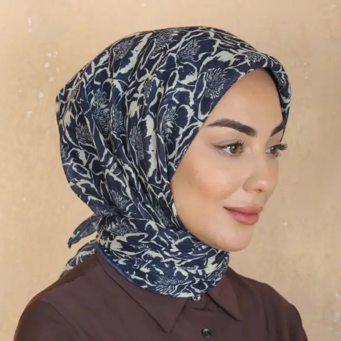Locella El Dikişli Dijital Soft Eşarp Lacivert Serisi-soft15-02
