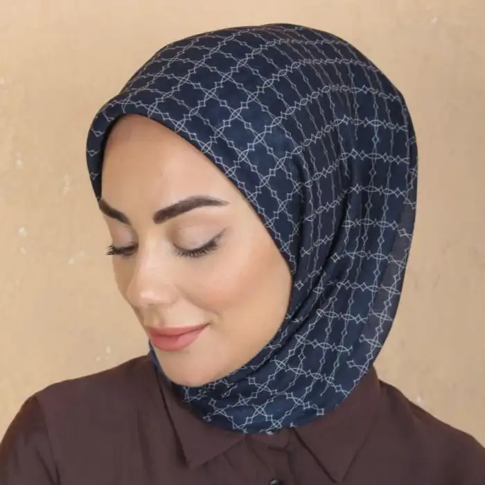 Locella El Dikişli Dijital Soft Eşarp Lacivert Serisi-soft15-03