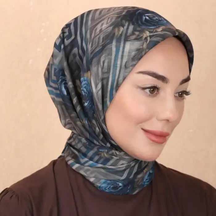 Locella El Dikişli Dijital Soft Eşarp-soft16-08