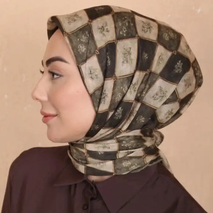 Locella El Dikişli Dijital Soft Eşarp-soft17-08