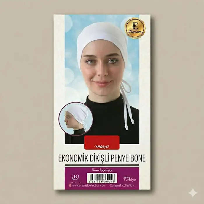 Ekonomik Penye İpli Beyaz Bone (PB07-02)