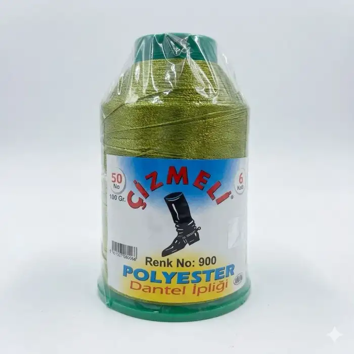 Çizmeli 100 gr. Polyester Oya İpi - (Renk no:900)