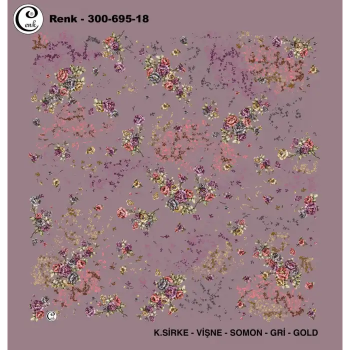 Cenk 100 cm Desenli Oyalık Yazma (Cnk-695-18)