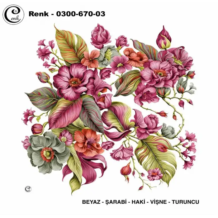 Cenk 100 cm Desenli Oyalık Yazma (Cnk-670-03)