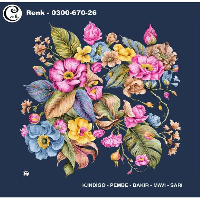 Cenk 100 cm Desenli Oyalık Yazma (Cnk-670-26)