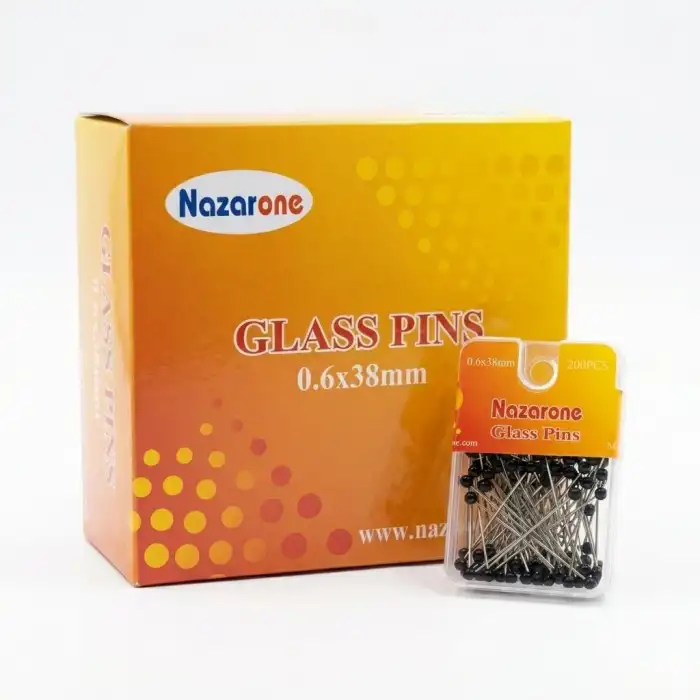 Nazarone Siyah Renk Minelli Toplu Eşarp iğnesi 1 Paket (Eİ01-09)