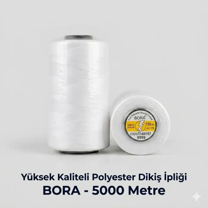 Bora 5000 mt. Dikiş İpi Beyaz-(Bora01)