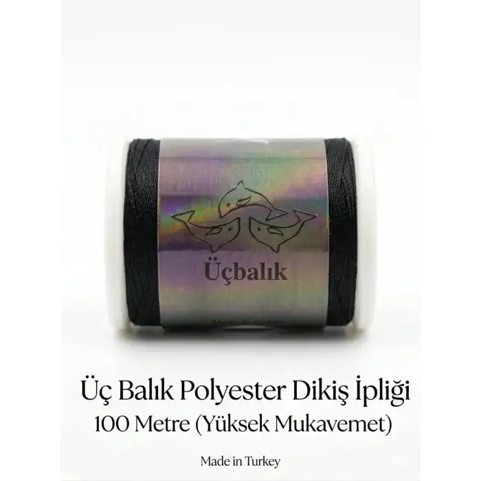 Üçbalıklı 1 adet Dikiş İpi Siyah-(üçbalıklı01)