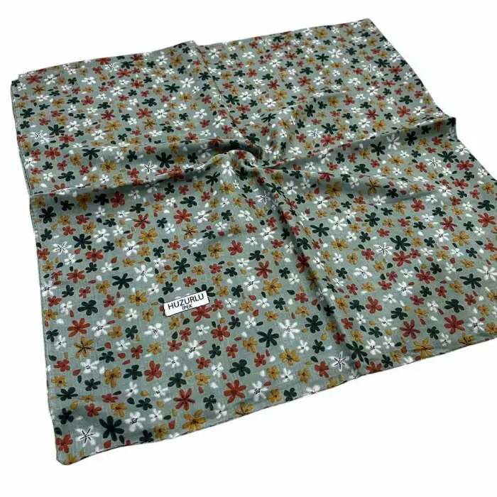 Huzurlu İpek Desenli Dikişli Yazma - (hd01-12)