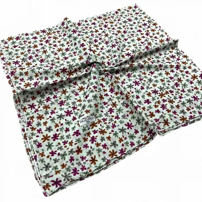 Huzurlu İpek Desenli Dikişli Yazma - (hd01-14)