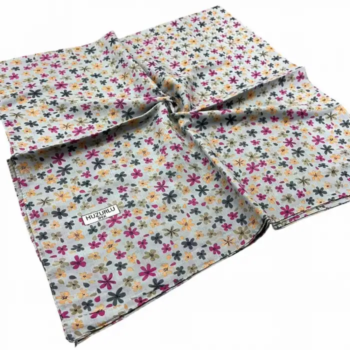 Huzurlu İpek Desenli Dikişli Yazma - (hd01-20)