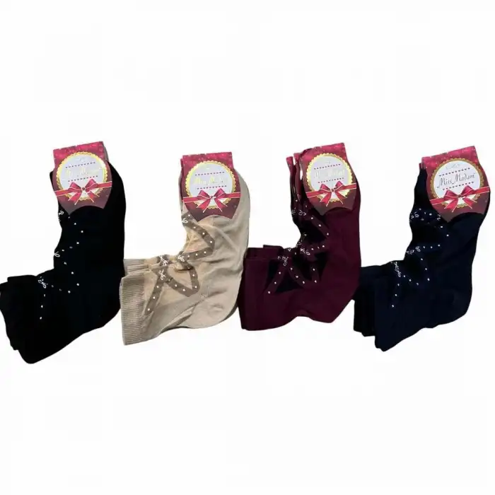 Miss Madam Kadın Desenli Tül Çorap - (mss01-02)