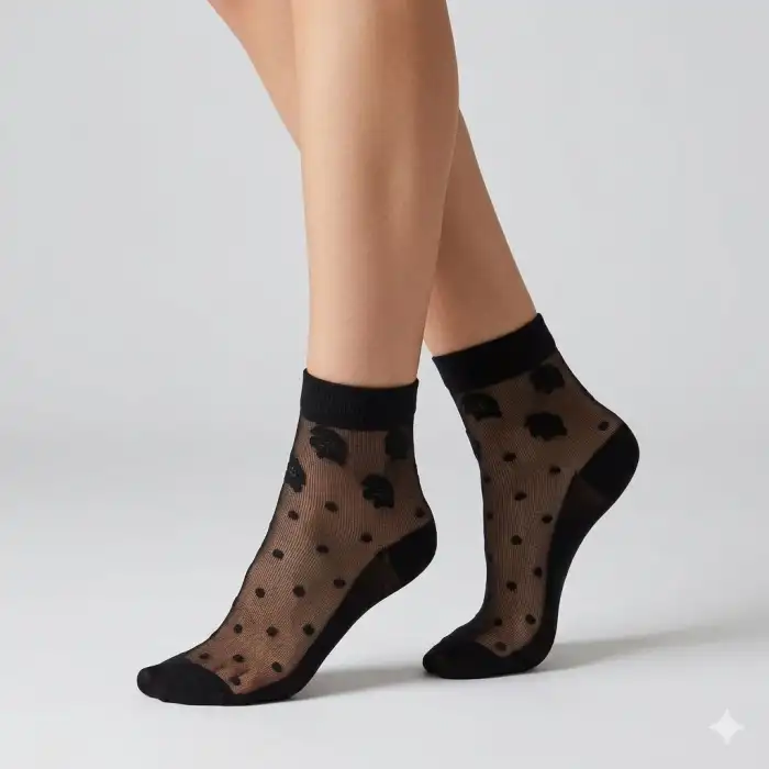 Miss Madam Kadın Siyah Renk Tül Çorap - (mss02-01)