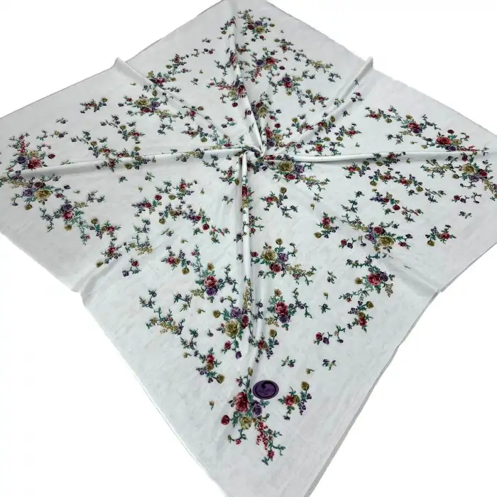 Huzurlu İpek Polyester Oyalık Yazma 100 cm - (PY01-13)