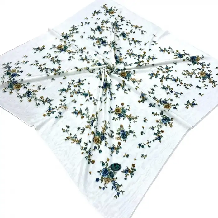 Huzurlu İpek Polyester Oyalık Yazma 100 cm - (PY01-15)