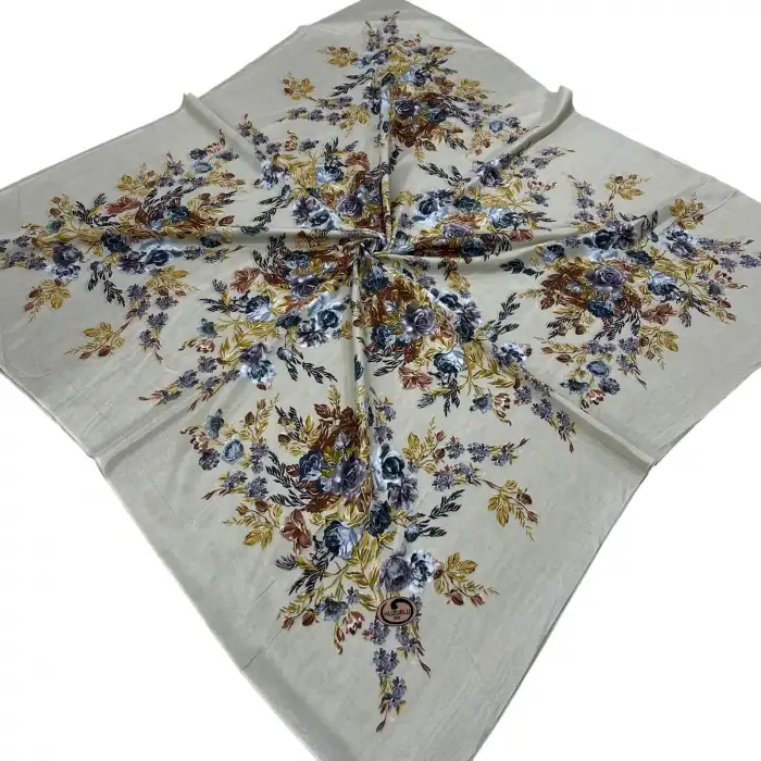 Huzurlu İpek Polyester Oyalık Yazma 100 cm - (PY02-01)