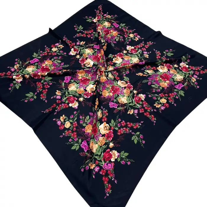 Huzurlu İpek Polyester Oyalık Yazma 100 cm - (PY02-03)