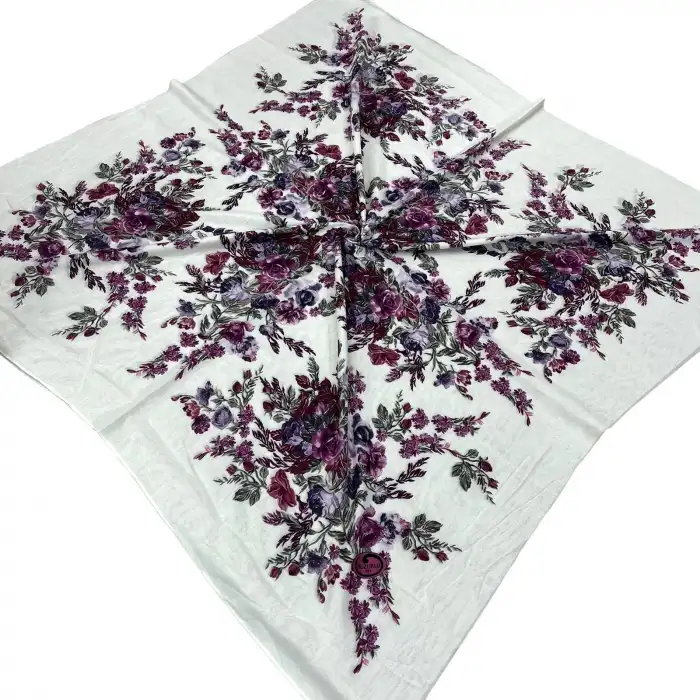 Huzurlu İpek Polyester Oyalık Yazma 100 cm - (PY02-04)