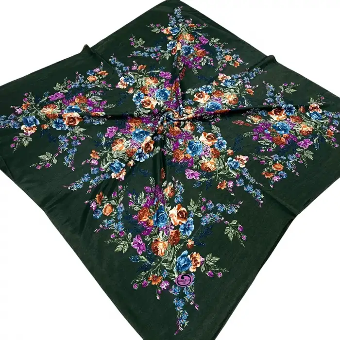 Huzurlu İpek Polyester Oyalık Yazma 100 cm - (PY02-08)