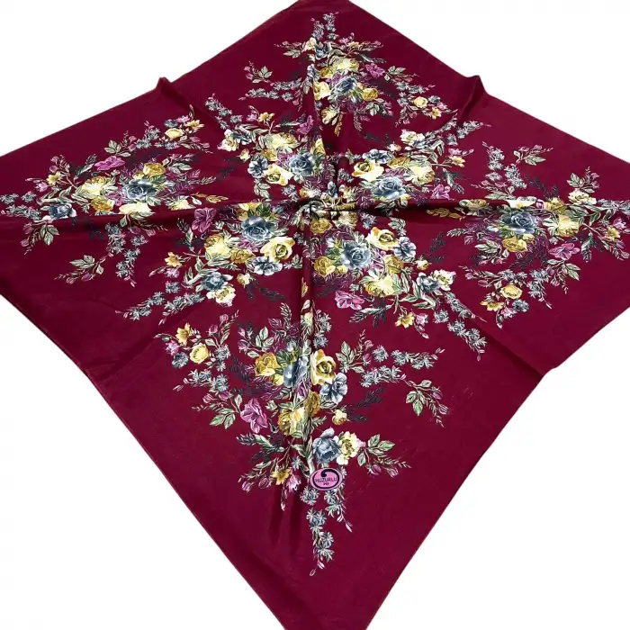 Huzurlu İpek Polyester Oyalık Yazma 100 cm - (PY02-13)